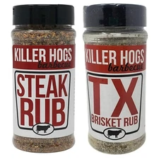 《NEW》Killer Hogs BBQ Rub Variety Pack - Steak Rub and Texas Brisket BBQ Rub