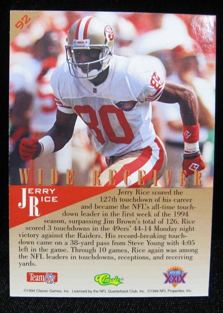 1994 Jerry Rice San Francisco 49ers 