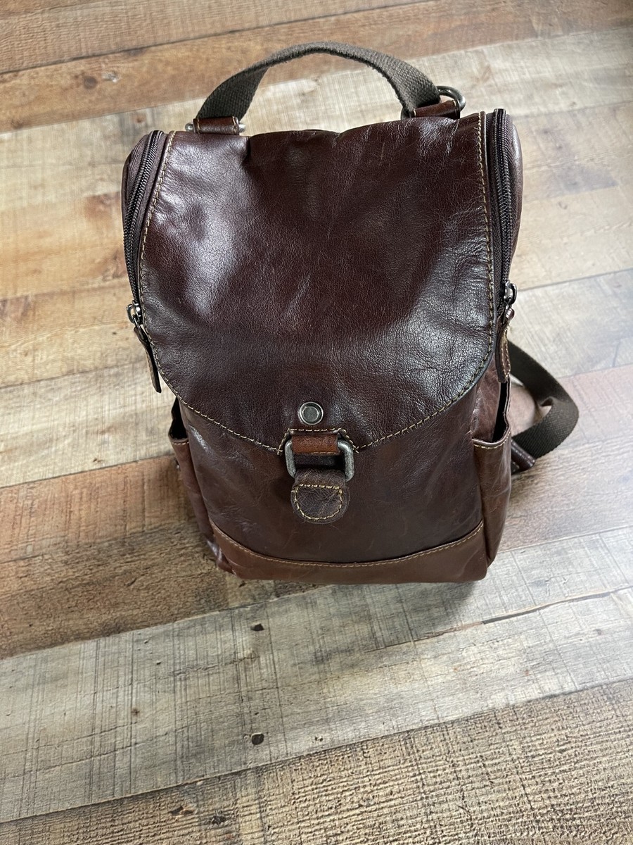 Jack Georges Convertible Backpack Crossbody Voyager Brown Leather