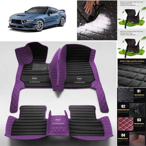 For Ford Mustang Car Floor Mats Luxury Custom Waterproof Carpets Cargo Liners - Picture 20 of 36