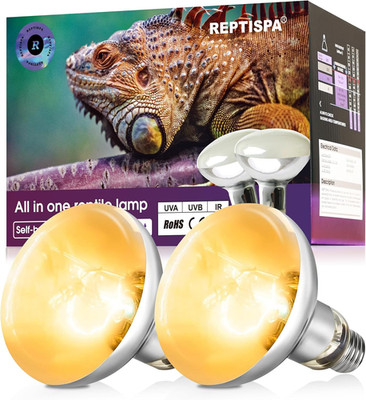 Heat Lamp Bulb, 100 Watt Pack of 2 Full Spectrum UVA UVB Reptile Heat Bulb, Bask