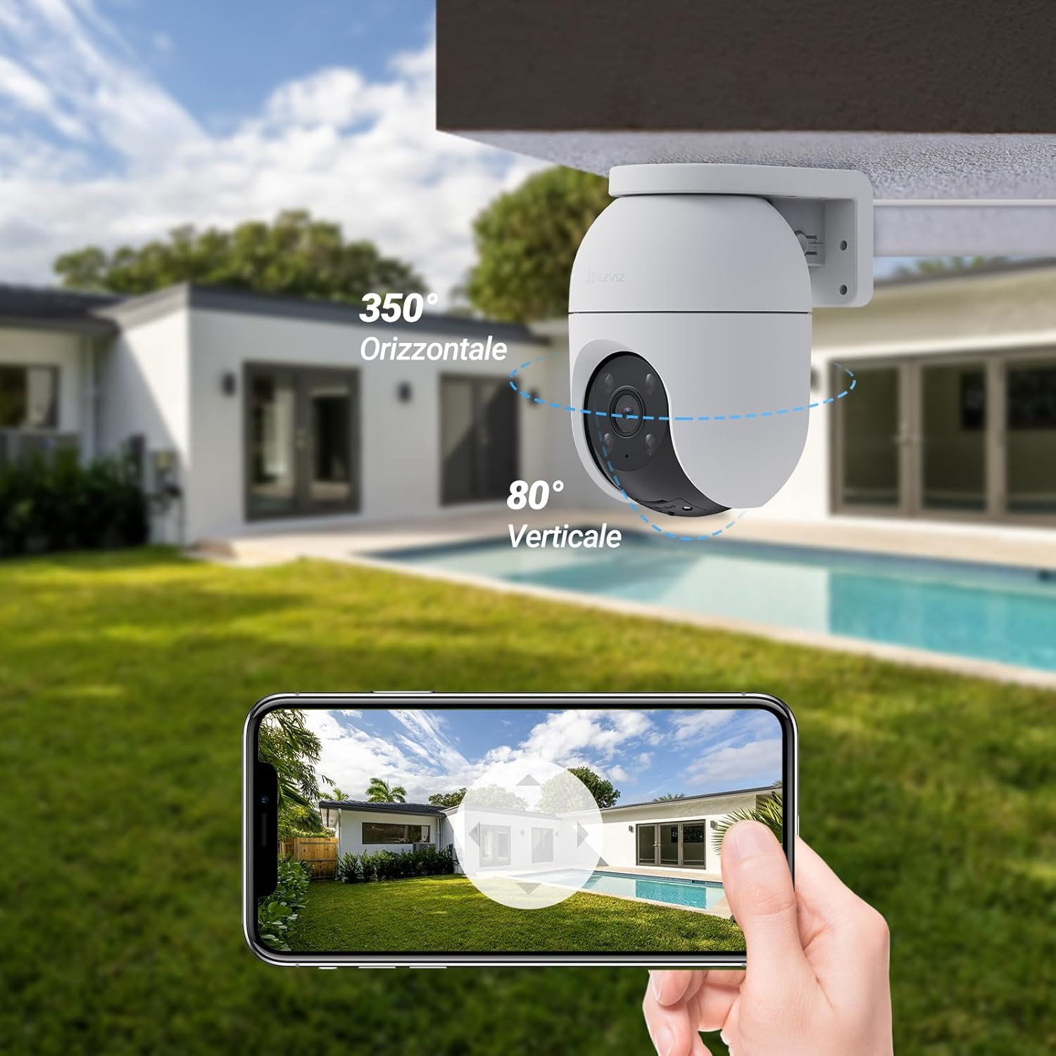 Kit 2 Telecamere Sorveglianza Wifi Esterno 360° 1080P Alta Sicurezza - 3