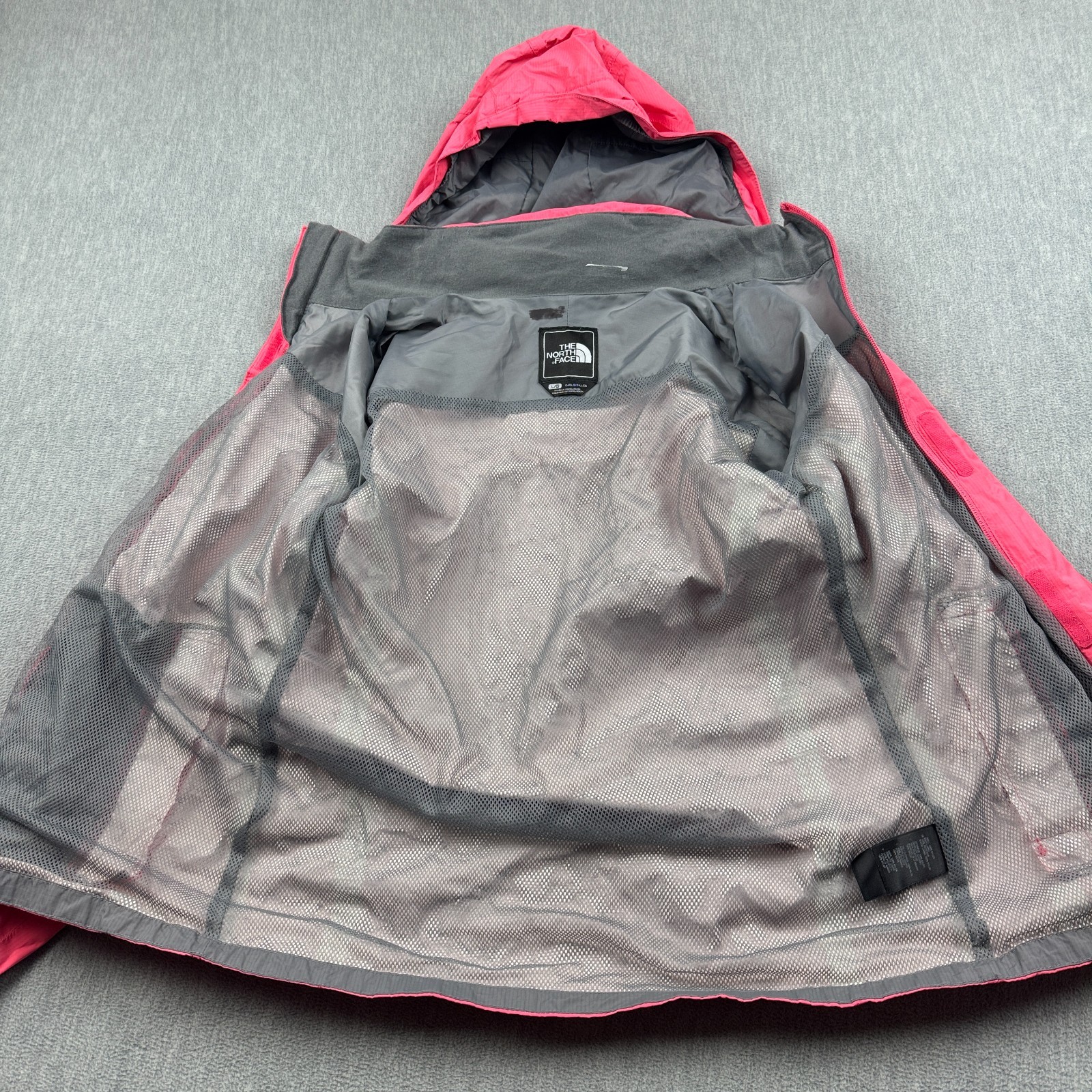 The North Face Jacket Teen Girls Large Pink Hyvent Hooded Full Zip Rain Coat thumbnail 12