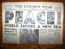 WW2 Newspaper PEACE! August 14, 1945 The Lincoln Nebraska Star WW2 Newspaper PEACE! August 14, 1945 The Lincoln Nebraska Star