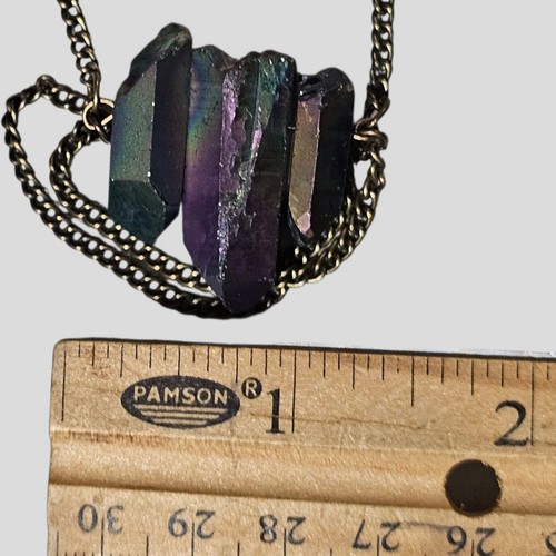 Altiplano Rohkristall Cluster Anhänger Halskette Boho Lagenlook Kette 18-20" - Bild 5 von 5