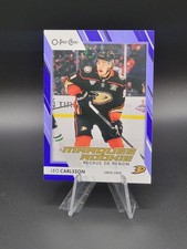 Leo Carlsson 2023-24 O-Pee-Chee Hockey #599 Blue Border Marquee Rookie - Ducks