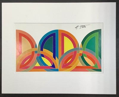 FRAME READY - Hand signed Frank Stella Offset  Lithograph - Matted - 20x16 Inch