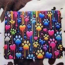 Rainbow Paw Prints Computer Non Slip Custom Mouse Pad