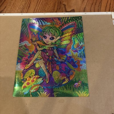 Vintage Lisa Frank Layla Glitter Folder Unpunched Holographic Rainbow Fairy Y2K