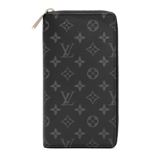 Louis Vuitton Zippy Wallet Monogram Eclipse Black Men's Good 8"