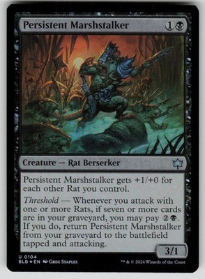 Persistent Marshstalker Foil Uncommon Bloomburrow 104 MTG Near Mint