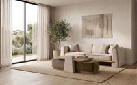 Sofa Set 3 Sitzer Couchtisch Hocker Modern Beige Edel Luxus Garnitur