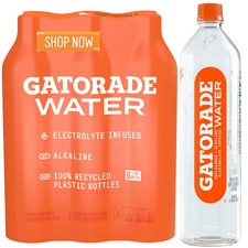 Gatorade Purified Water, Unflavored, 1 Liter Bottles, 6 Pack