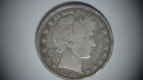 1896-P   VG   Barber Half Dollar   LITY visible See Photos