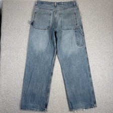 Y2K Calvin Klein Jeans Worker Jeans Men 34x32 Dark Sandblast Carpenter Blue