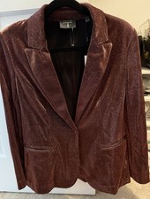 Tahari Women Braun Bronze Blazer Size 8 Long Sleeve