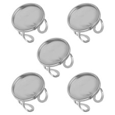 5 Pcs Diy Ring Blank Adjustable Finger Rings Components for Women