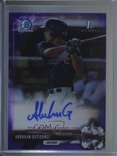 2017 Bowman Chrome Prospect Purple Refractor 9/250 Abrahan Gutierrez Auto 00q0