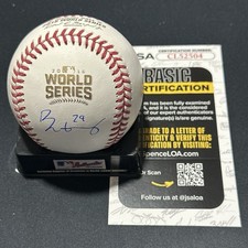 Rob Zastryzny Signed 2016 World Series Baseball Autographed Auto Cubs JSA COA