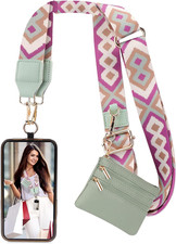 Clip and Go Strap for Phone with Wallet Crossbody, Phone Strap with Zippered Wal