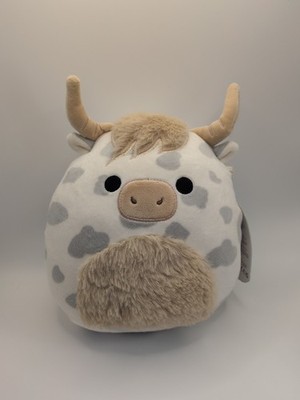 Squishmallows Borsa die Hochlandkuh - Squishy Cow mit Hörnern Stofftier 7,5 Zoll Neu mit Etikett