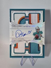 QUINN EWERS 2025 NATIONAL TREASURES RPA ROOKIE QUAD PATCH AUTO /25 DOLPHINS 