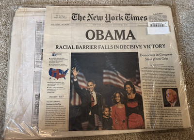 The New York Times Historic Headlines Newspaper Lot Truman Kennedy Obama