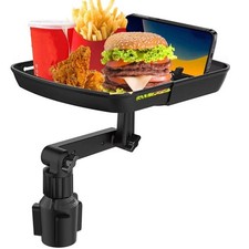 Larger Cup Holder Tray, 10 inch Car Food Tray for Eating, Detachable 3 in 1