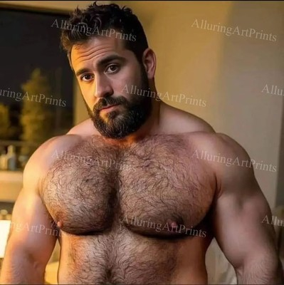 #ad Male Model Photo Print Muscular Handsome Shirtless Abs Husky Man NN173 $7.20