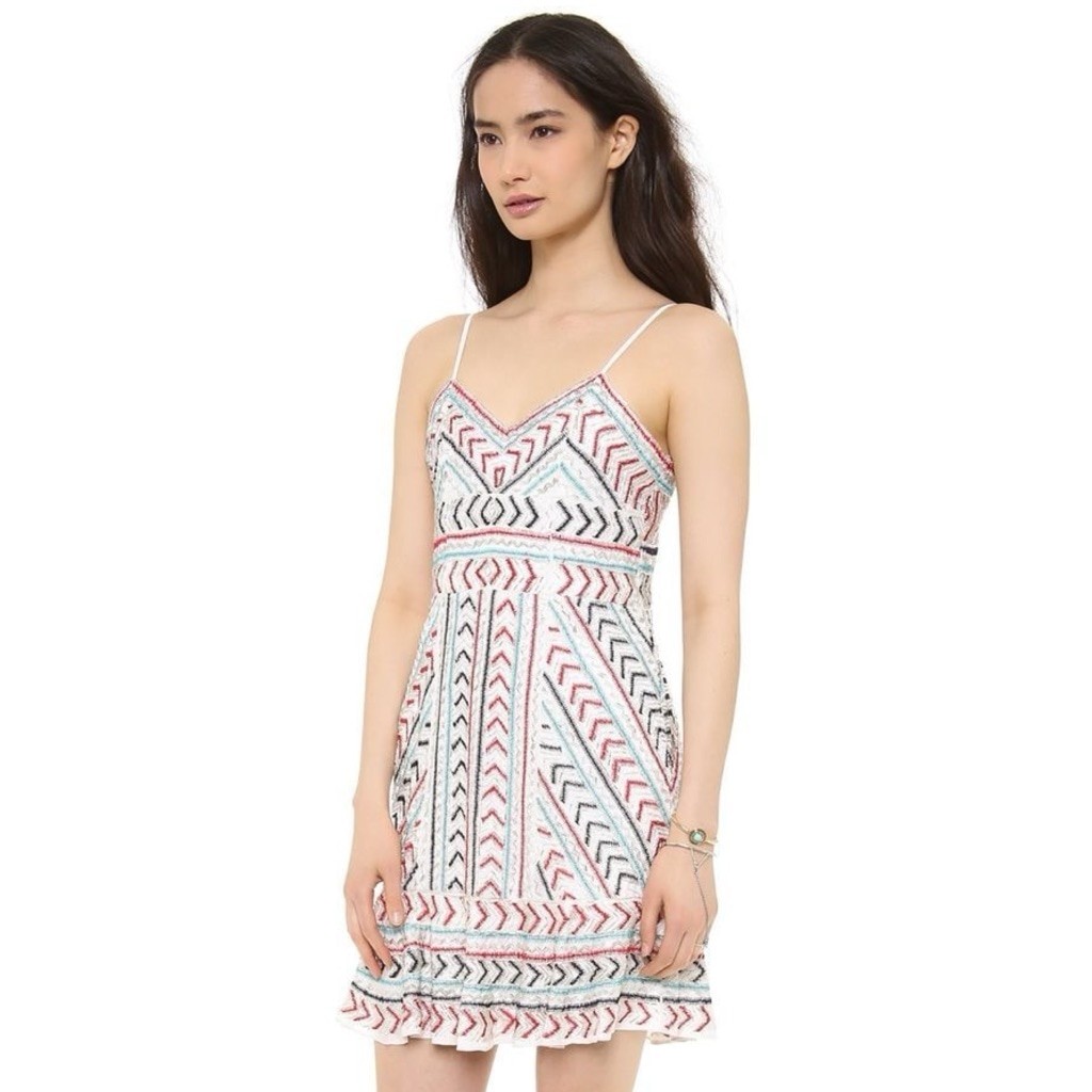 Parker Casey Beaded Patterned SequinWhite/Pink Wo… - image 5