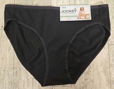 Jockey Bikini Panties S M or XL Black Organic Cotton Stretch Soft Fabric