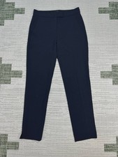 Theory Ibbey 2 Admiral Crepe Dress Pants Womens 00 Blue Mid Rise Straight Leg