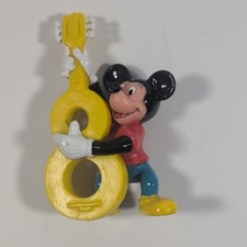 Vintage Applause Mickey & Friends PVC Cake Topper #8 8 Years Yellow Guitar