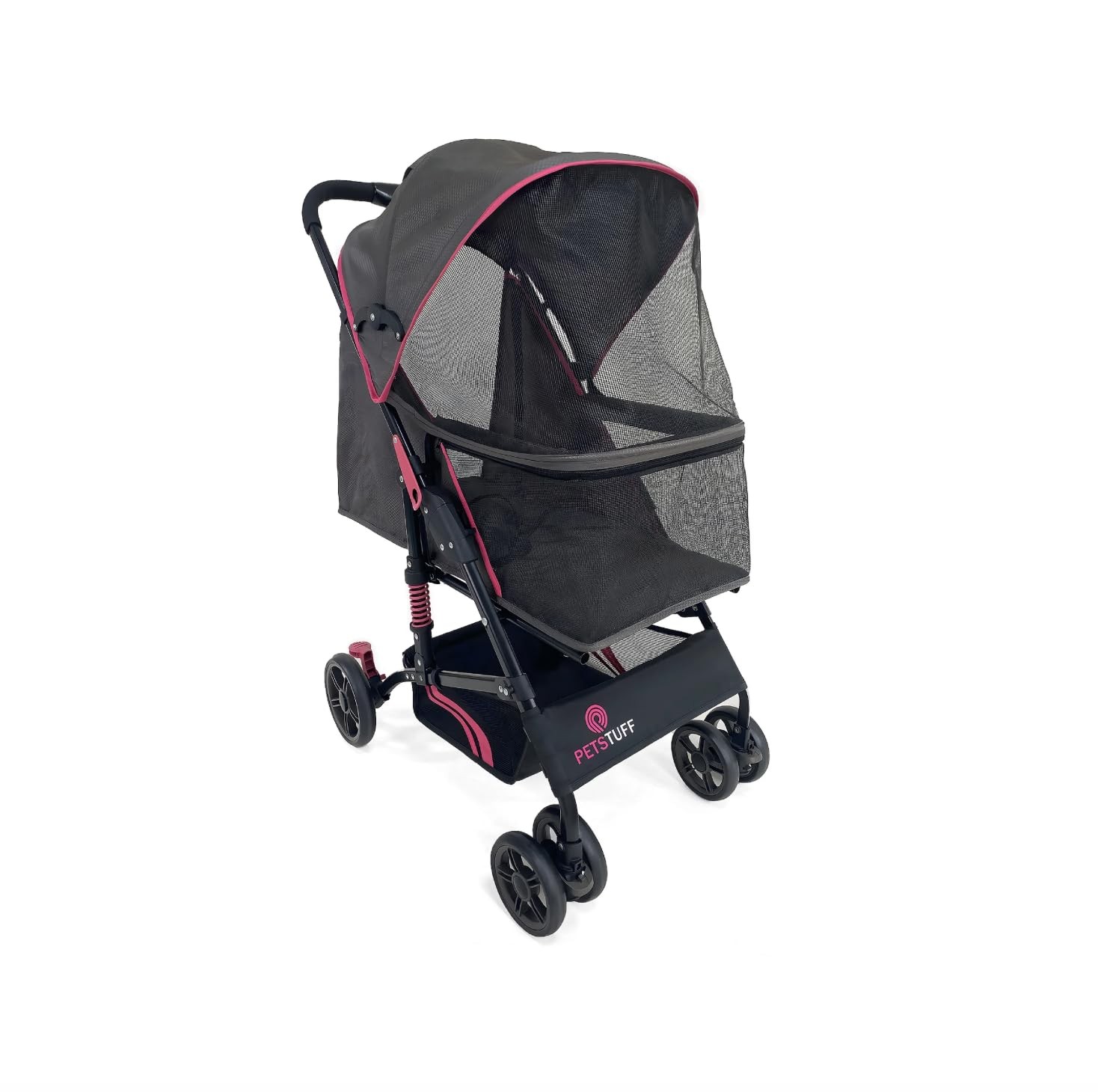 22” Buddy Buggies Foldable Pet Stroller - Shock Absorbing Frame with Storage ...