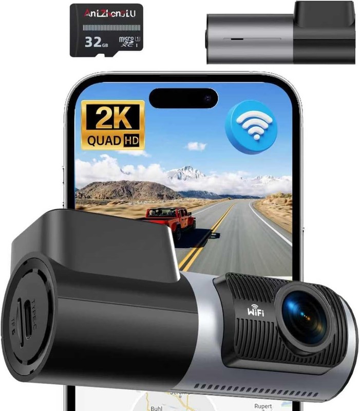 2K 1440P QHD Dash Cam for Cars, Front Car Camera, Wireless dashcam Front 