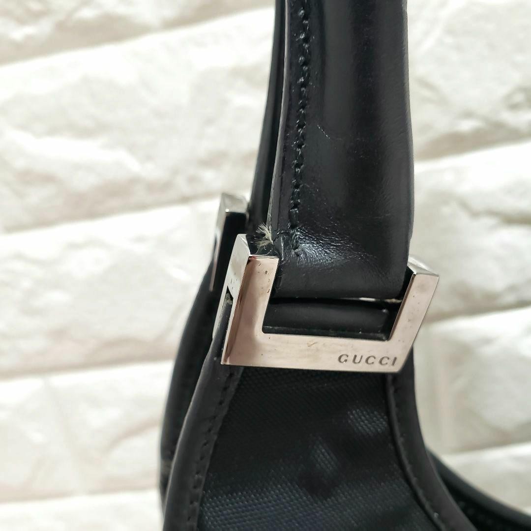 GUCCI Jackie Nylon Tote Bag Black Authentic Women's Handbag Excellent Condition thumbnail 3