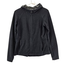 Lululemon Zip Up Hoodie Sweatshirt Womens 8 Charcoal Gray Thumbholes Zip Pockets