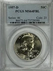 1957-D Franklin Half Dollar, MS 64 FBL PCGS, NR