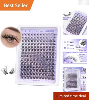 Customizable Natural Lash Clusters - 168 Soft Individual Extensions, 8-16mm