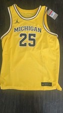 Jordan Michigan Wolverines Basketball Jersey 25 Yellow Men's Size L NCAA