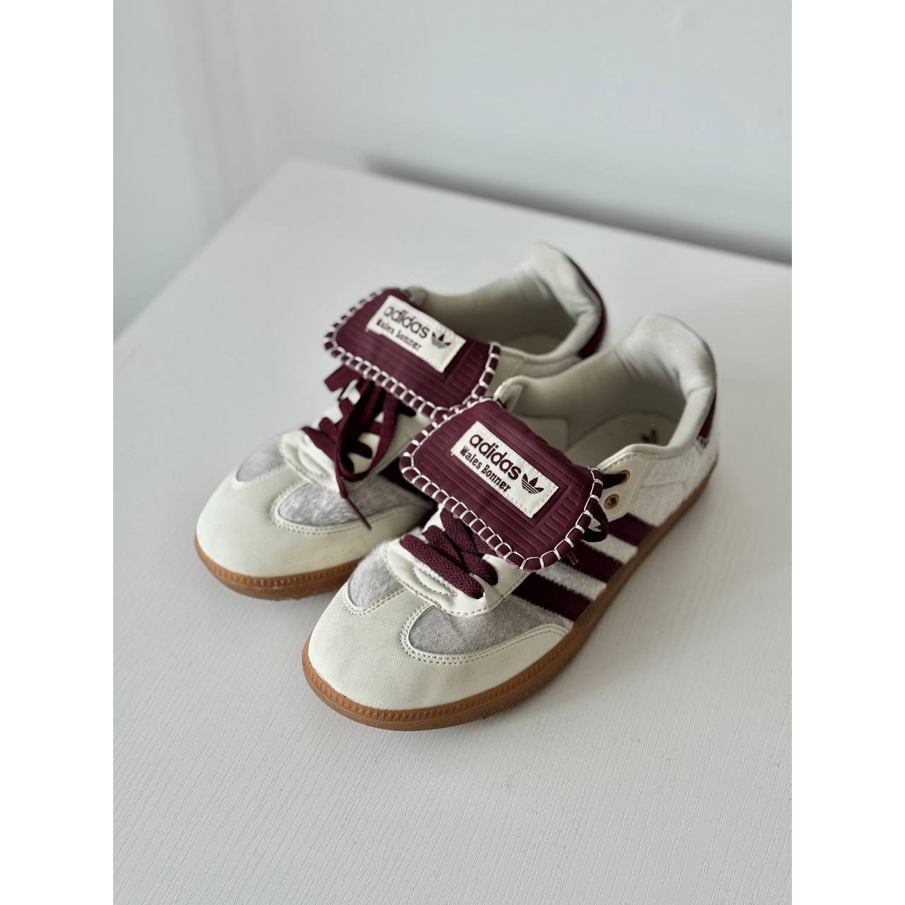 Adidas x Wales Bonner Samba Pony Hair bianco bordeaux US 7 5