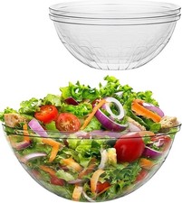 4 Pack Clear Plastic Serving Bowls 4261ml Reusable 11.6" - Party Salad Crisps