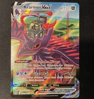 Pokemon Karte Kramor VMAX Silberne Sturmwinde TG19/TG30  RARE NM/M Deutsch