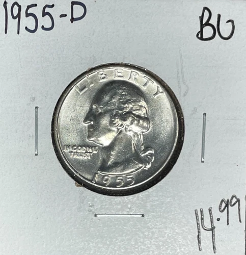 1955-D WASHINGTON SILVER QUARTER ~ BU ~BEAUTIFUL COIN~REF#6