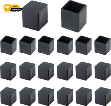 20Pcs 3/4 Inch 19mm Square Rubber Chair Leg Tips Caps, Chair Table Leg Cove...