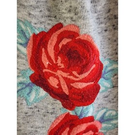 Victoria's Secret PINK Jogger Pants Sz S Gray Rose Embroidered Floral Sweatpants