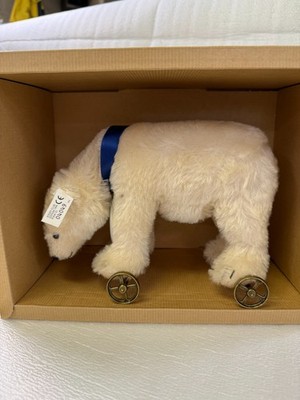 Steiff Polar Bear On Wheels EAN 420177 1999 Brand New in Box 22 cm