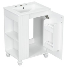Modern 24'' Bathroom Vanity with Sink, Solid Wood Frame, Soft Closing Door,
