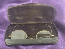 Vintage Early 1900s Unbranded Wire Spectacles Eyewear with Case