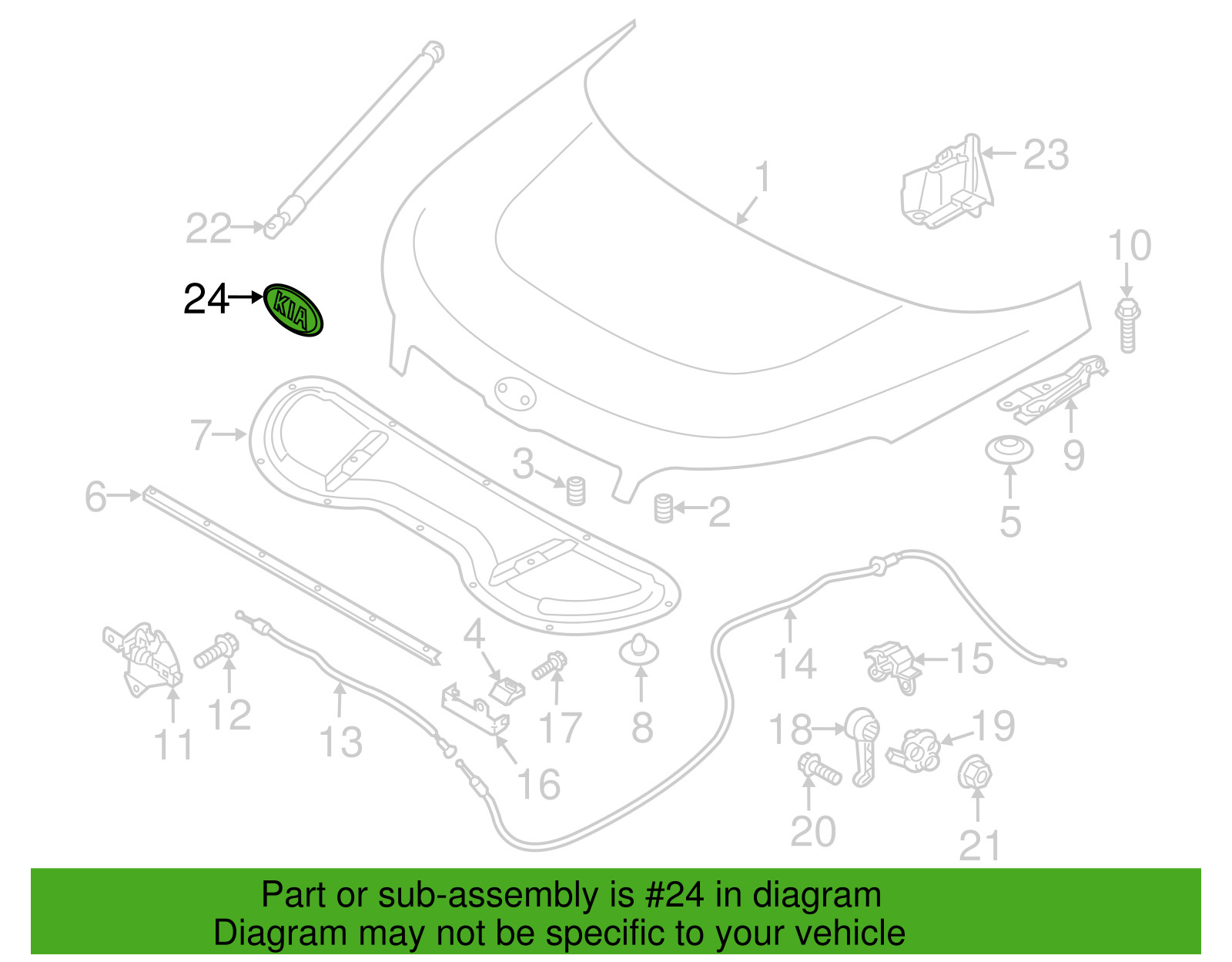 Genuine Front Hood KIA Emblem for 2014-2021 Kia Soul / EV OE# 86320-B2000
